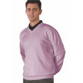 MAN/Unisex Cotton Fine Gauge V-Neck Long Sleeve Pullover Sweater